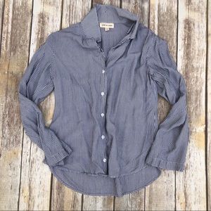 Cloth & Stone Striped Flare Sleeve Shirt